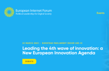 Renginio pavadinimas ir Europos interneto forumo logotipas